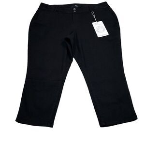 1822 Denim Crop Skinny Jeans Stretch Black Women's Plus Size 24W Re:Denim